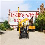 簡(jiǎn)單易操作四輪護(hù)欄打樁機(jī)，路面工程公路護(hù)欄打鉆一體機(jī)