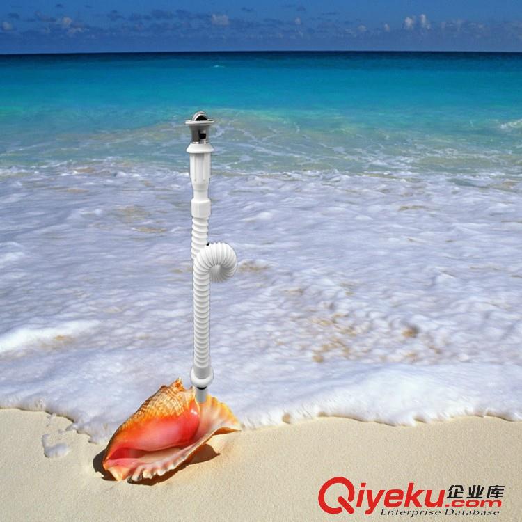產地直銷雙佳SJ09不銹鋼下水翻板伸縮塑料下水陶瓷盆連體下水原始圖片2