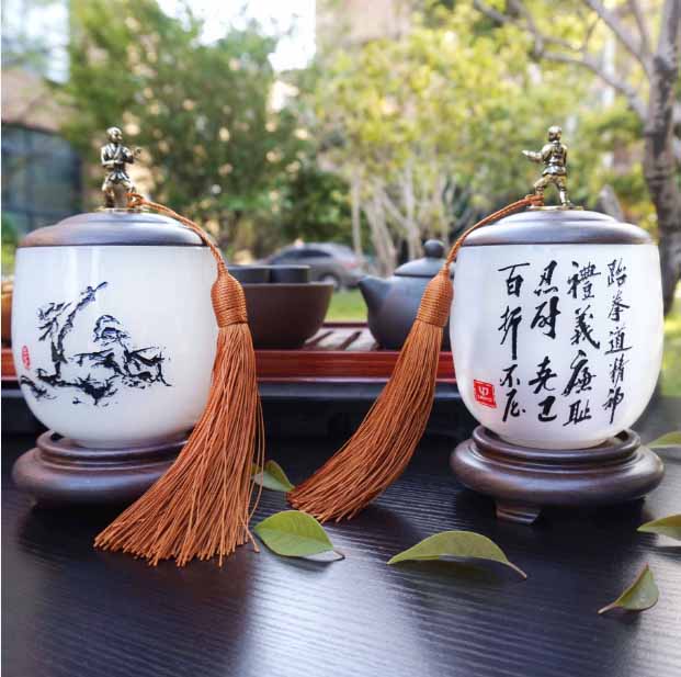 優(yōu)魄跆拳道琉璃茶葉罐禮品LOGO定制送館長老師長輩領(lǐng)導收藏紀念品原始圖片3