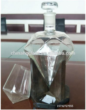 鉆石造型玻璃酒瓶空心玻璃石頭玻璃酒瓶洋酒瓶紅酒瓶原始圖片3