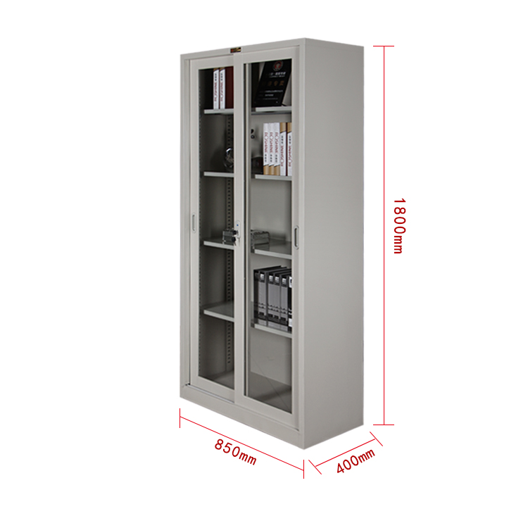 中山厂家直销钢制文件柜 简约玻璃移门文件柜 办公资料柜同城送货