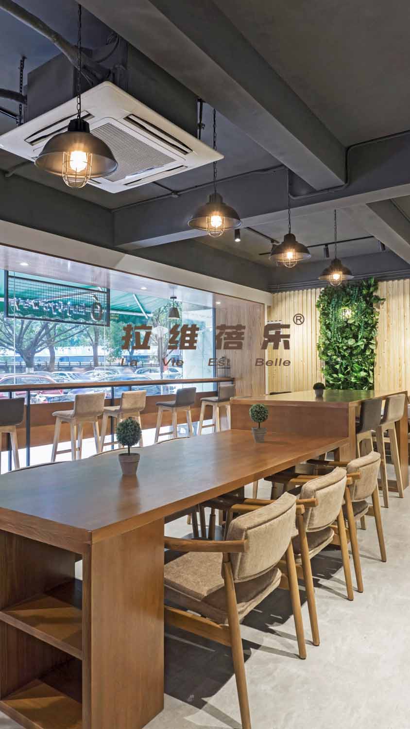 西安烘培店料理店休閑實木桌椅定制 原始圖片2