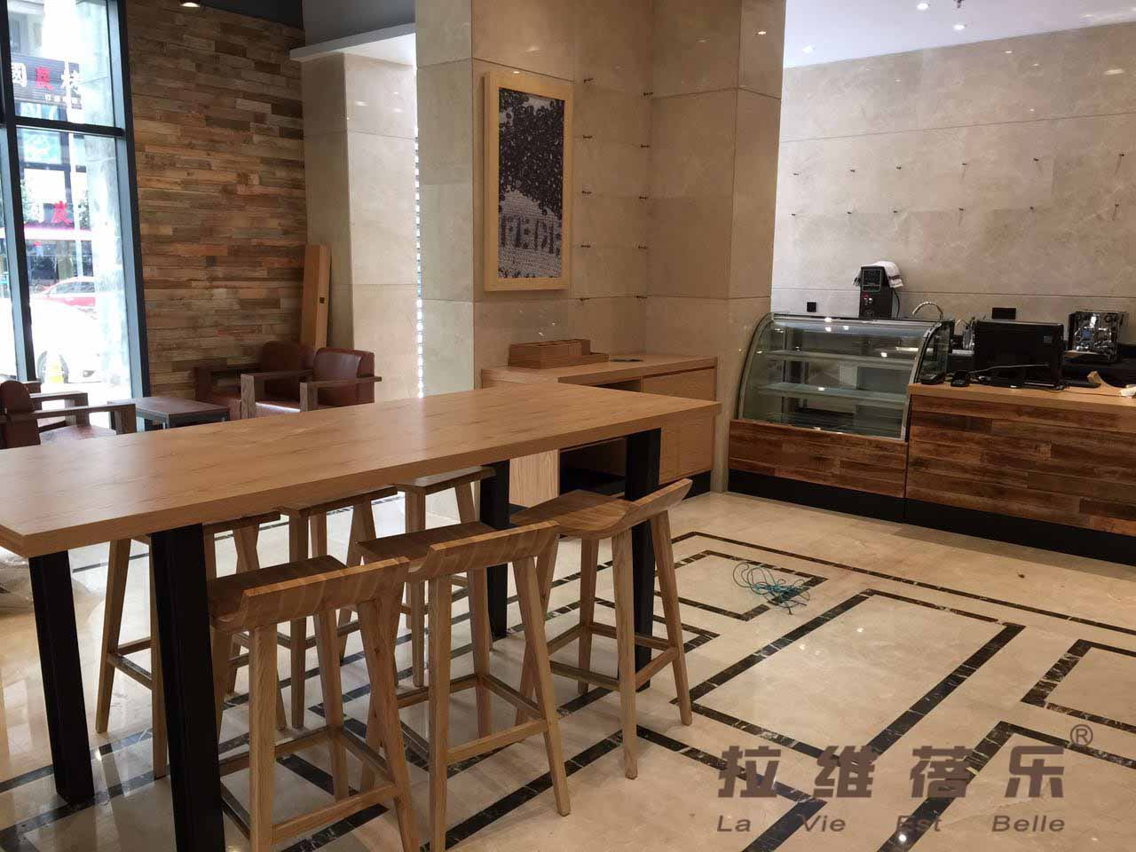 西安烘培店實木吧桌定制