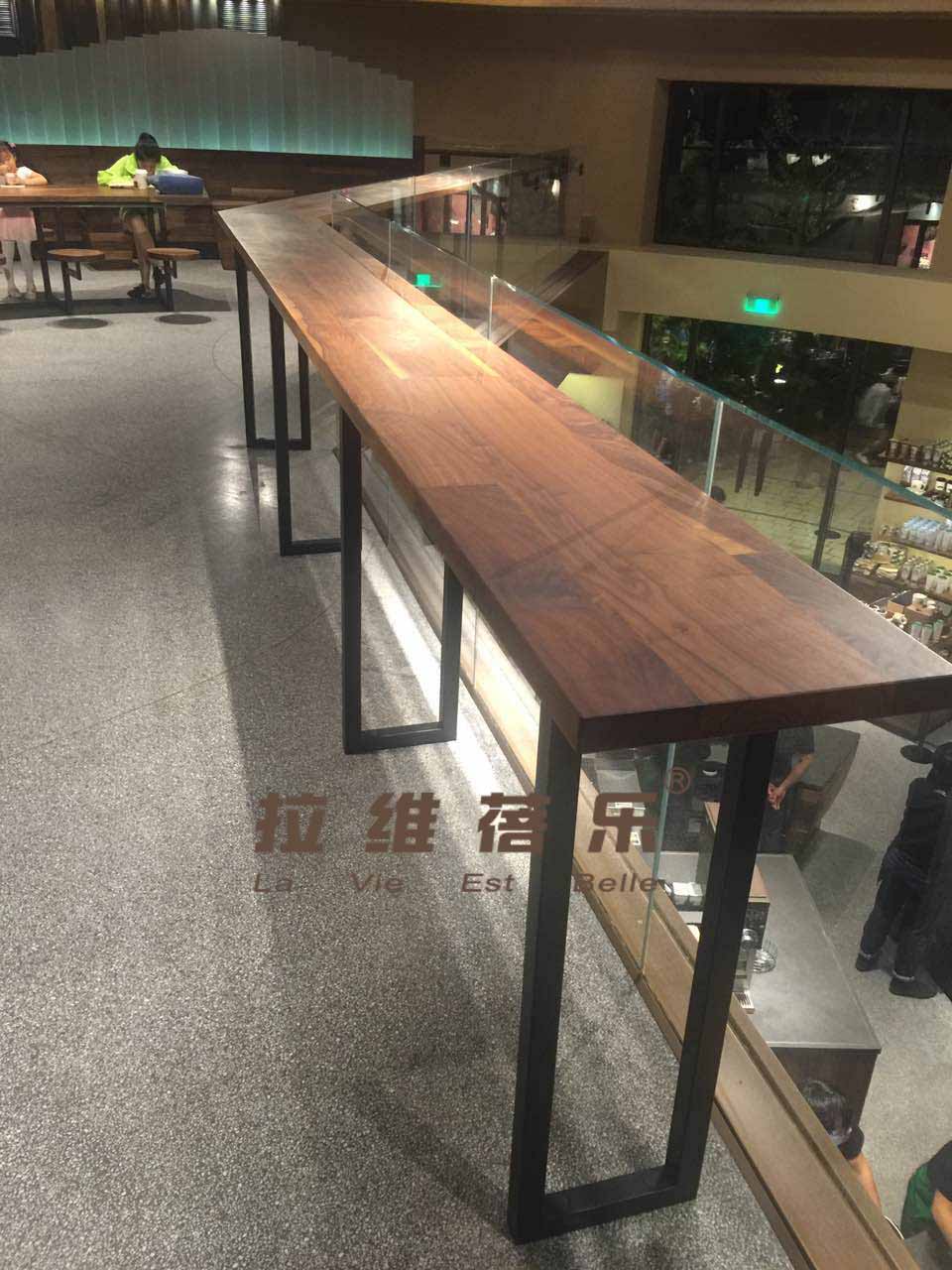 西安烘培店實木吧桌定制