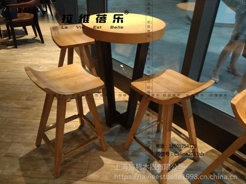 星巴克實木吧桌西安星巴克高吧桌定做