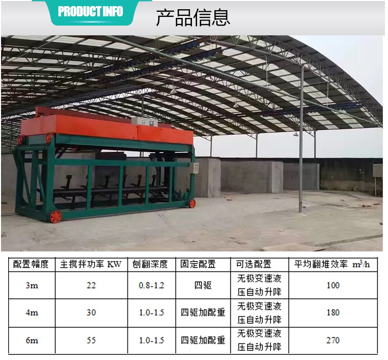 有机肥生产设备新品槽式连续抛翻机 发酵液压翻抛机 腐熟翻堆机械