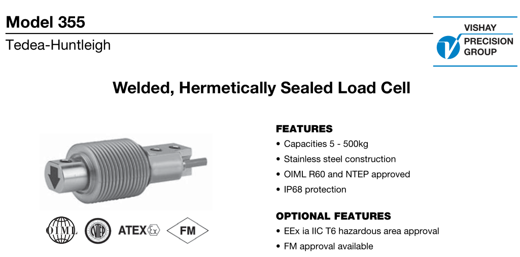 美國tedea稱重傳感器355-100KG