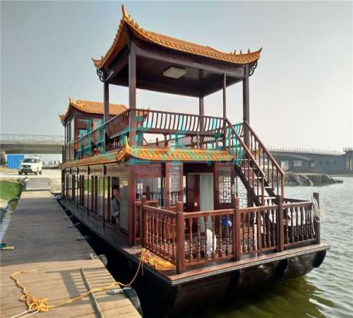 畫舫船價(jià)格 影視道具手劃船廠家 興化市殿寶木船制造有限公司
