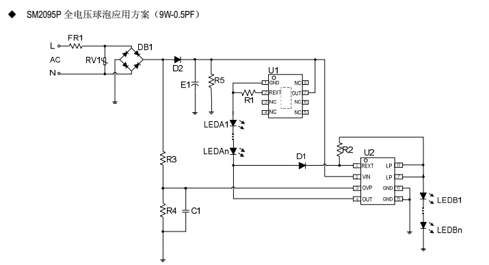 鉦銘科全電壓高壓線性恒流球泡燈方案SM2095P熱銷