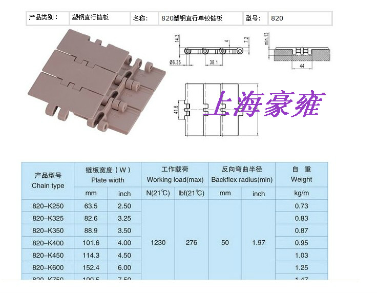 豪雍882塑料鏈板原裝現(xiàn)貨