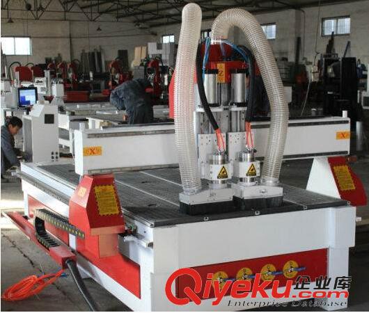 供應雙頭氣動換刀木工雕刻機 信刻雙工序木工開料機
