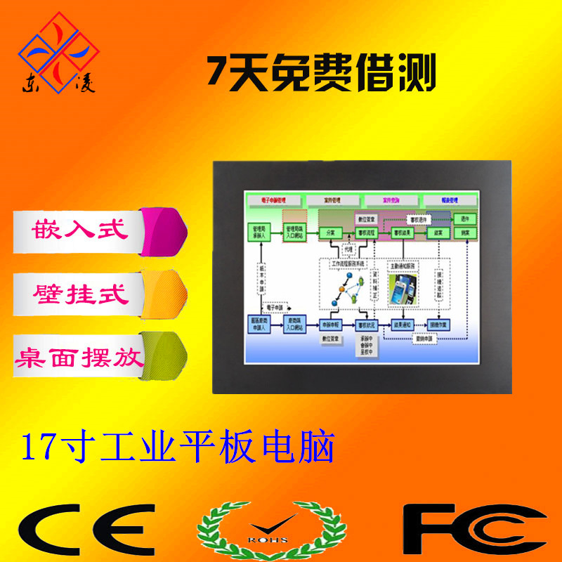 供應(yīng)東凌工控?zé)o線電阻屏17寸工業(yè)平板電腦寬溫寬壓9-30V供電win8系統(tǒng)