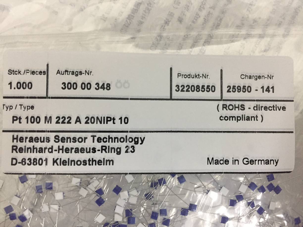 德國進口PT100薄膜鉑電阻/德國賀利氏Heraeus熱電阻價格