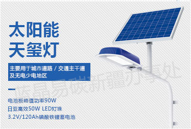 新疆大量库存，蓝晶易碳太阳能路灯 30W/50W （天玺灯）