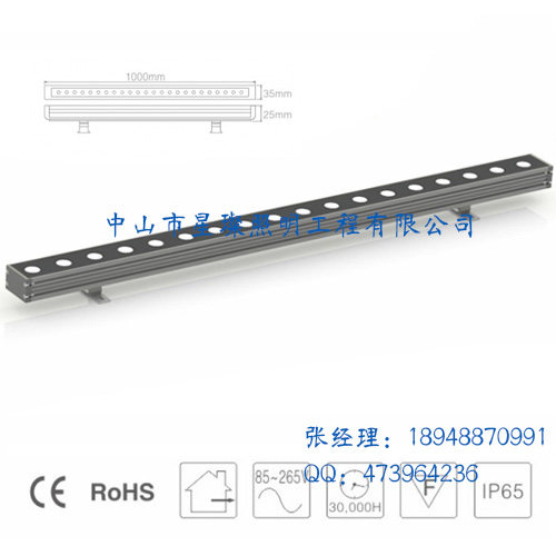 出口楼宇亮化LED洗墙灯 18w24w公园桥梁线性投光灯